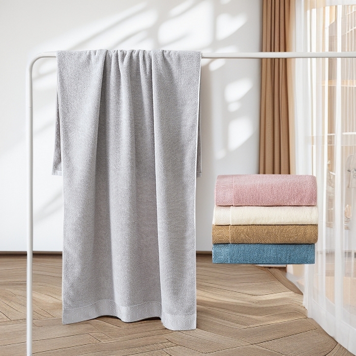 91家纺网 家纺一手货源 找家纺 （总）2025新款中国风迷宫格加厚全棉毛巾浴巾两件套浴室吸水浴巾纯棉毛巾浴巾套装