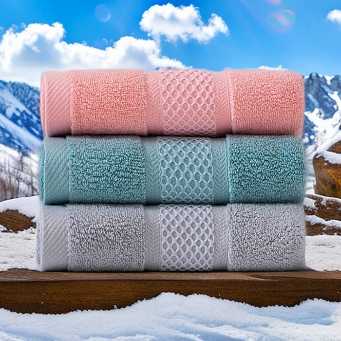 91家纺网 家纺一手货源 找家纺 （总）2025新款蜂巢格纯棉毛巾浴巾两件套外贸跨境产品加厚全棉长绒棉毛巾浴巾套装