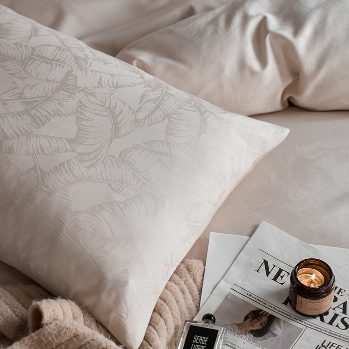 91家纺网 家纺一手货源 找家纺 亿梵家居 2025新款高端A类长绒棉四件套全棉提花轻奢全棉四件套 卡美伦-香槟色