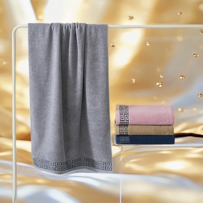 91家纺网 家纺一手货源 找家纺 （总）2025新款中国风长城格纯棉毛巾全棉手巾纯棉毛巾浴巾套装