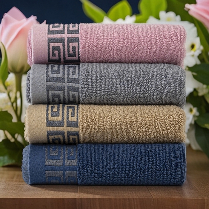 91家纺网 家纺一手货源 找家纺 （总）2025新款中国风长城格纯棉毛巾全棉手巾纯棉毛巾浴巾套装