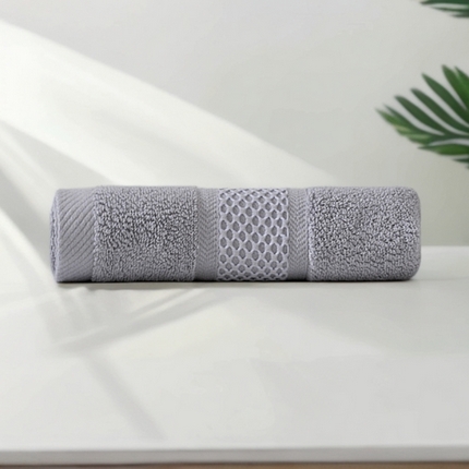 2025新款蜂巢格纯棉毛巾浴巾两件套外贸跨境产品加厚全棉长绒棉毛巾浴巾套装 蜂巢格毛巾-浅灰1条装