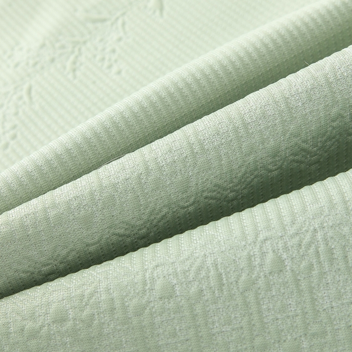 91家纺网 家纺一手货源 找家纺 乐居家纺 2025新款中分子PE凉感凉豆豆提花凉席床笠款 绿色-异形线条