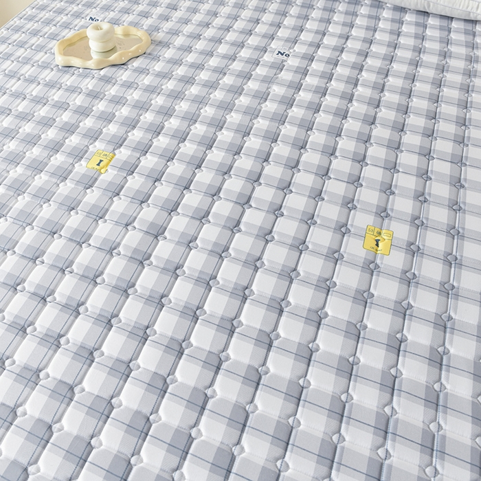 91家纺网 家纺一手货源 找家纺 美克家居2025新款加厚防水软床垫 A级格子蓝【不防水加厚款】