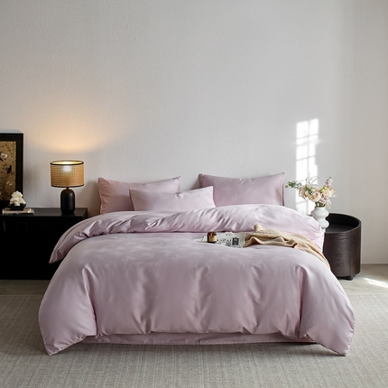 91家纺网 家纺一手货源 找家纺 亿梵家居 2025新款高端A类长绒棉四件套全棉提花轻奢全棉四件套 梦蝶-风信紫