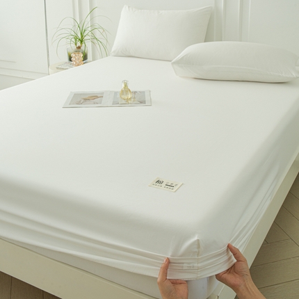 邵依家纺 2025新款正宗13372纯棉全棉床笠三件套 珍珠白