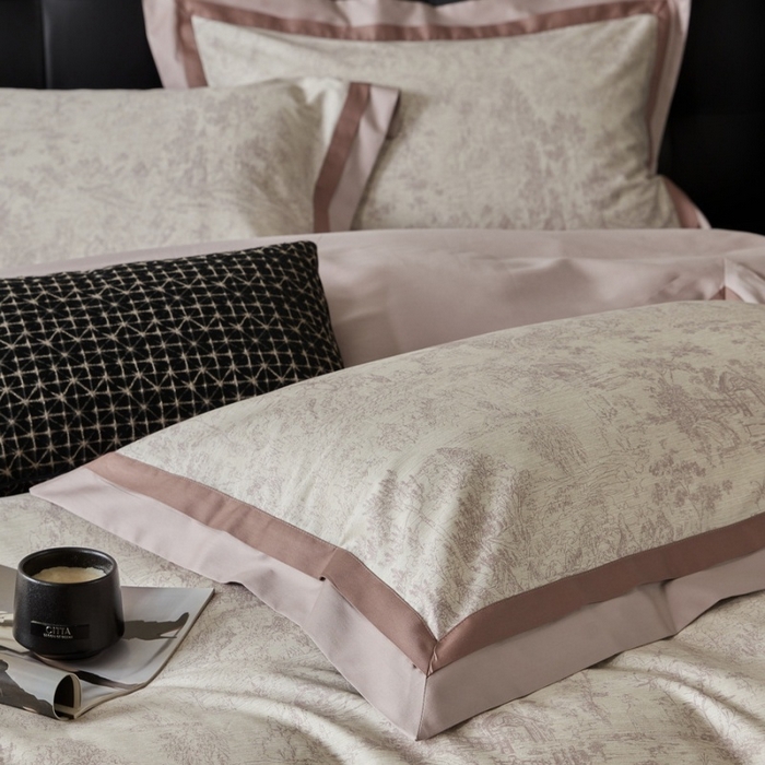 91家纺网 家纺一手货源 找家纺 （总）由丽家纺 2025新款数码印花双层边拼角活性数码印花四件套（控价券后399起）