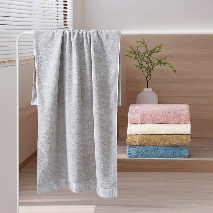 91家纺网 家纺一手货源 找家纺 （总）2025新款中国风迷宫格加厚全棉毛巾浴巾两件套浴室吸水浴巾纯棉毛巾浴巾套装