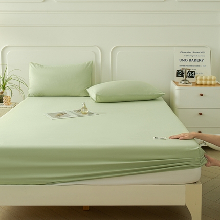 91家纺网 家纺一手货源 找家纺 邵依家纺 2025新款正宗13372纯棉全棉床笠三件套 橄榄绿