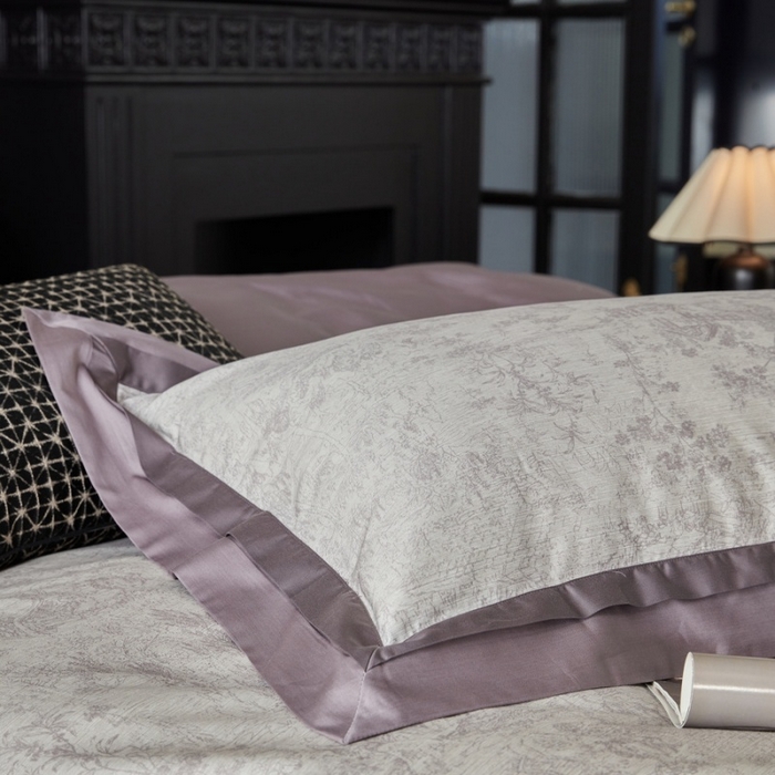 91家纺网 家纺一手货源 找家纺 由丽家纺 2025新款数码印花双层边拼角活性数码印花四件套（控价券后399起） 浮世-灰