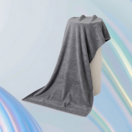 2025新款中国风长城格纯棉毛巾全棉手巾纯棉毛巾浴巾套装 长城格浴巾-优雅灰