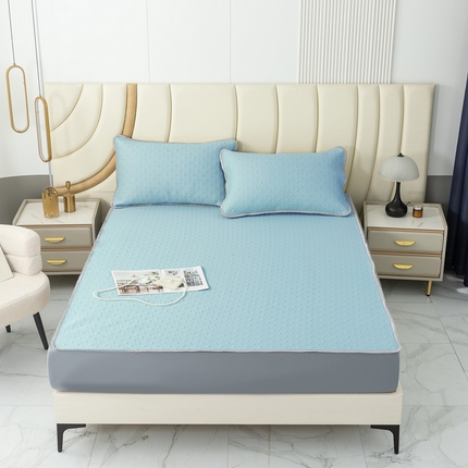 91家纺网 家纺一手货源 找家纺 （总）乐居家纺 2025新款中分子PE凉感凉豆豆提花凉席床笠款