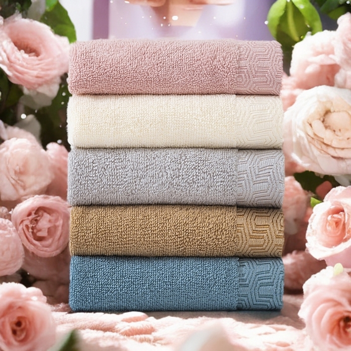 91家纺网 家纺一手货源 找家纺 （总）2025新款中国风迷宫格加厚全棉毛巾浴巾两件套浴室吸水浴巾纯棉毛巾浴巾套装