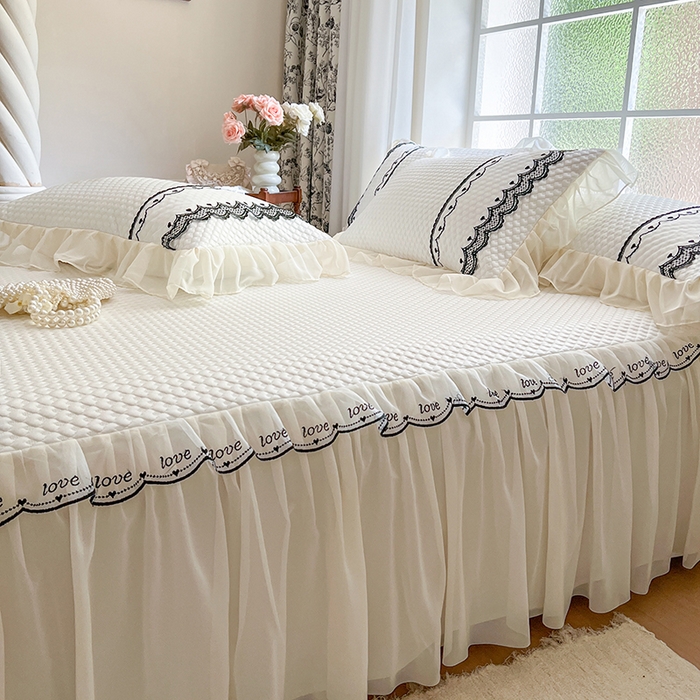 91家纺网 家纺一手货源 找家纺 （总）网红馆（ck家纺） 2025新款凉豆豆床裙款凉席三件套-露茜公主