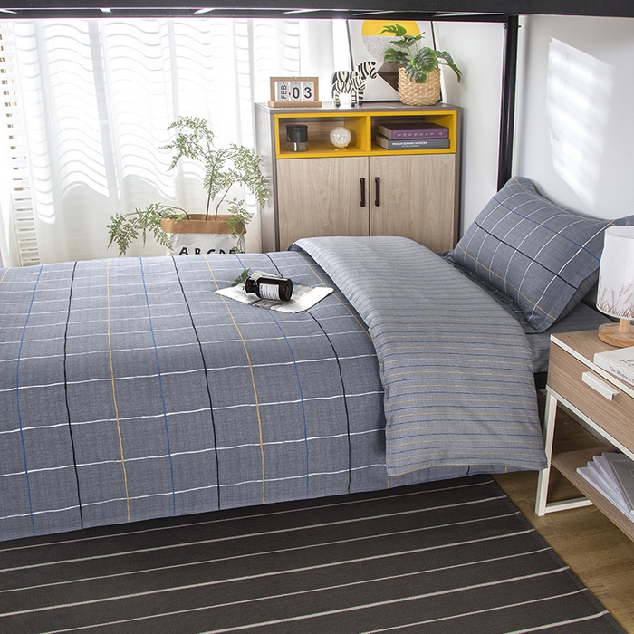 91家纺网 家纺一手货源 找家纺 乐旗 2025新款全棉12868学生宿舍三件套纯棉六件套装 润天格