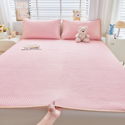 湘之帛 2025新款超声波冰豆豆凉席 樱花粉