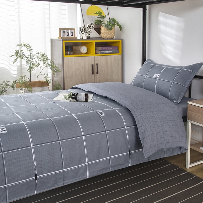 91家纺网 家纺一手货源 找家纺 乐旗 2025新款全棉12868学生宿舍三件套纯棉六件套装 水波物语