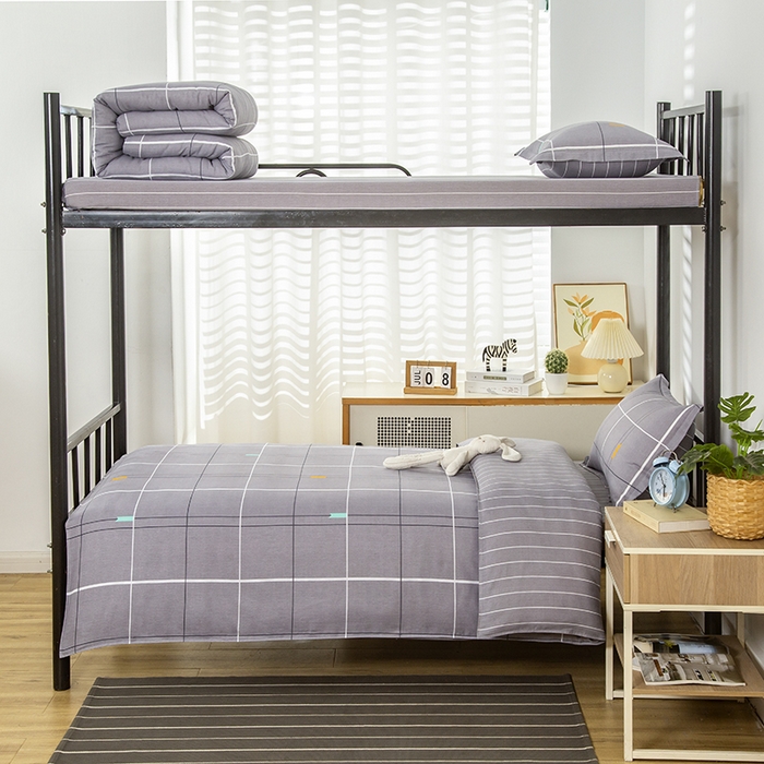 91家纺网 家纺一手货源 找家纺 乐旗 2025新款全棉12868学生宿舍三件套纯棉六件套装 青春格调