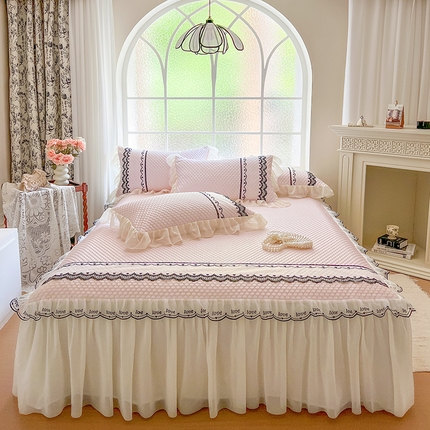 91家纺网 家纺一手货源 找家纺 （总）网红馆（ck家纺） 2025新款凉豆豆床裙款凉席三件套-露茜公主