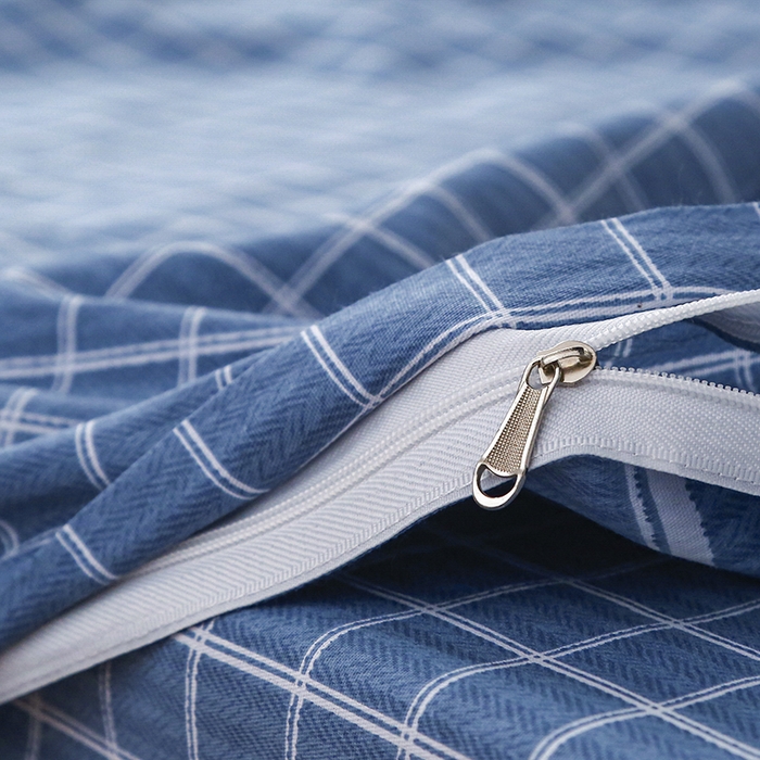 91家纺网 家纺一手货源 找家纺 乐旗 2025新款全棉12868学生宿舍三件套纯棉六件套装 夜华-蓝