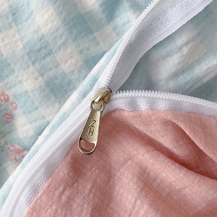 91家纺网 家纺一手货源 找家纺 竹合家纺 2025新品云感皱皱四件套跑量款小清新四件套 梦境-蓝