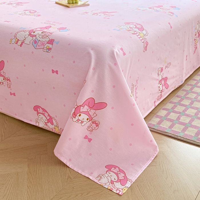 91家纺网 家纺一手货源 找家纺 爱丽丝 2025新款正版授权三丽鸥全棉单床单 童趣美乐蒂