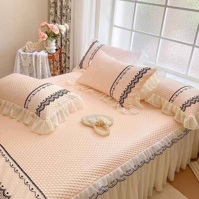 91家纺网 家纺一手货源 找家纺 网红馆（ck家纺） 2025新款凉豆豆床裙款凉席三件套-露茜公主 露茜公主-玉