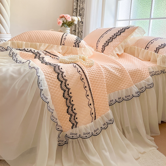 91家纺网 家纺一手货源 找家纺 网红馆（ck家纺） 2025新款凉豆豆床裙款凉席三件套-露茜公主 露茜公主-玉