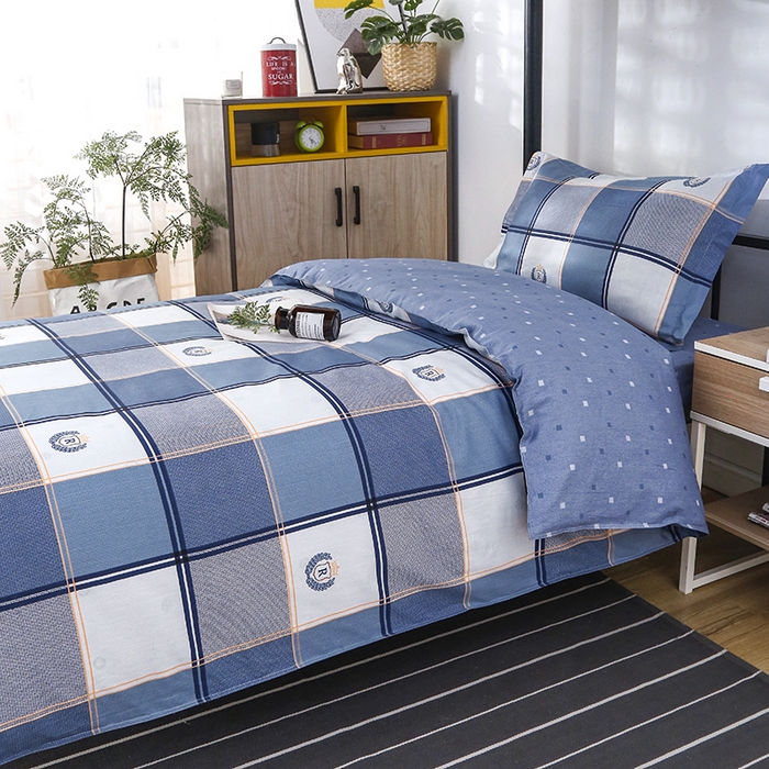 91家纺网 家纺一手货源 找家纺 乐旗 2025新款全棉12868学生宿舍三件套纯棉六件套装 潮流之星