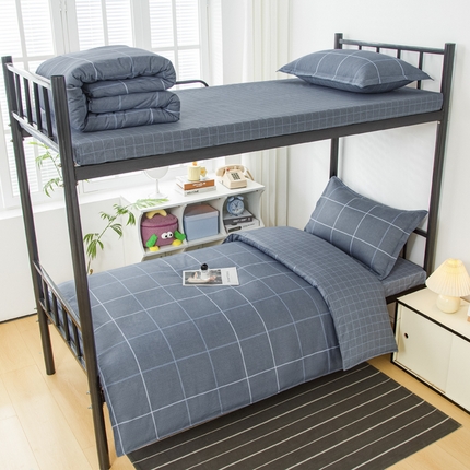 91家纺网 家纺一手货源 找家纺 （总）乐旗 2025新款全棉12868学生宿舍三件套纯棉六件套装