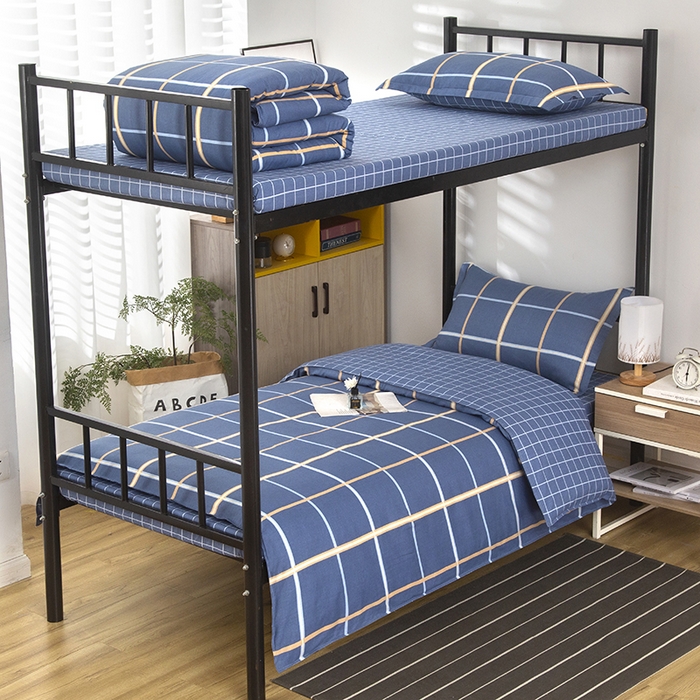 91家纺网 家纺一手货源 找家纺 乐旗 2025新款全棉12868学生宿舍三件套纯棉六件套装 格瑞斯