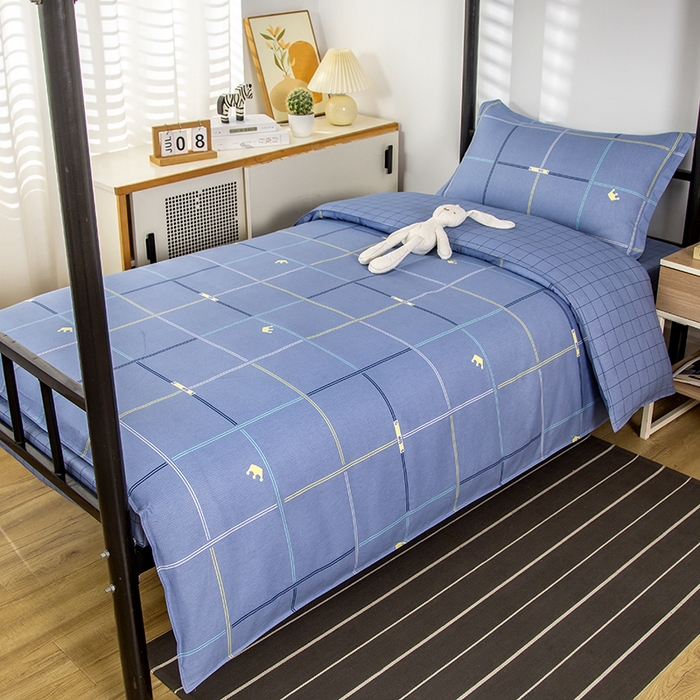 91家纺网 家纺一手货源 找家纺 乐旗 2025新款全棉12868学生宿舍三件套纯棉六件套装 时尚潮流