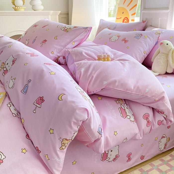 91家纺网 家纺一手货源 找家纺 爱丽丝 2025新款正版授权三丽鸥全棉40支13372单被套 美美凯蒂