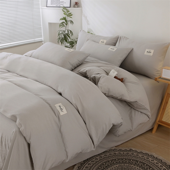 91家纺网 家纺一手货源 找家纺 优米家纺 2025新款水洗亲肤磨毛四件套 绅士灰