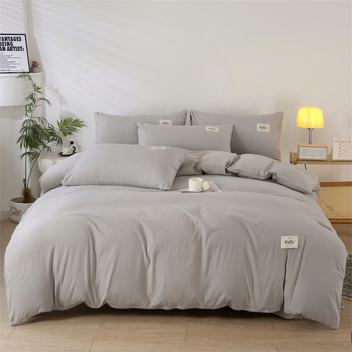 91家纺网 家纺一手货源 找家纺 优米家纺 2025新款水洗亲肤磨毛四件套 绅士灰