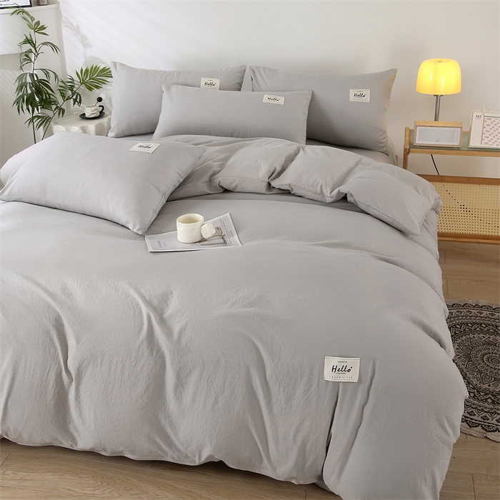 91家纺网 家纺一手货源 找家纺 优米家纺 2025新款水洗亲肤磨毛四件套 绅士灰