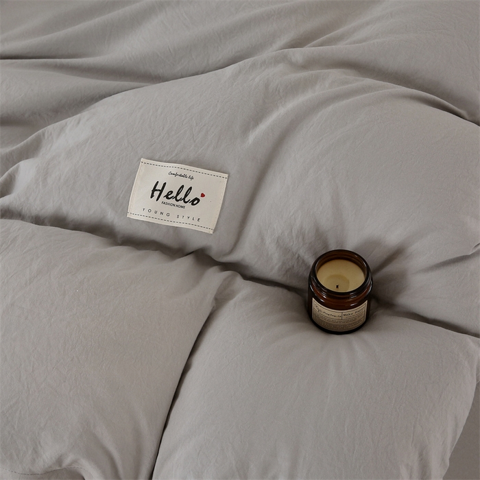 91家纺网 家纺一手货源 找家纺 优米家纺 2025新款水洗亲肤磨毛四件套 绅士灰