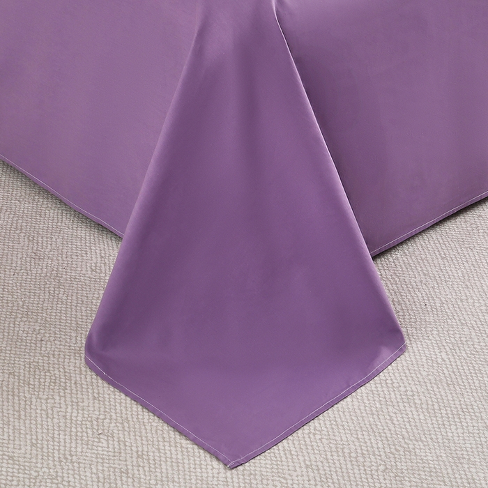 91家纺网 家纺一手货源 找家纺 宇彬家纺 2025直播热新款13374全棉母婴级压线一字绣宽边被套纯色刺绣四件套贡缎新疆长绒字母轻奢 暖系列-典雅紫