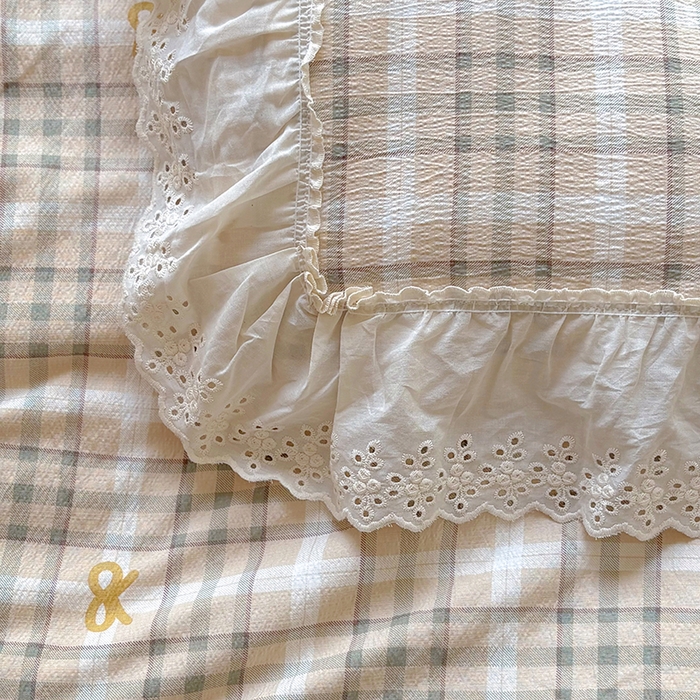 91家纺网 家纺一手货源 找家纺 仟网汇 2025新款皱皱纱花边床裙四件套多功能夏被夏凉被空调被四件套四季通用 可可甜心