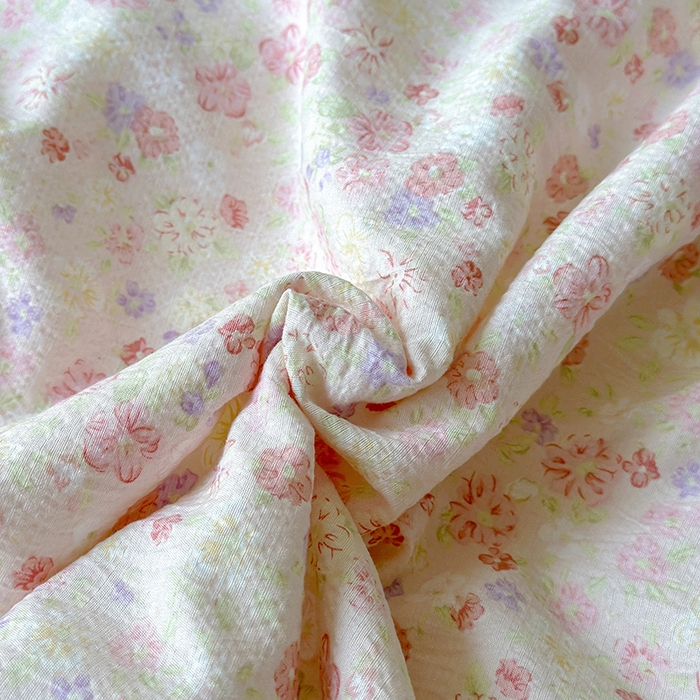 91家纺网 家纺一手货源 找家纺 仟网汇 2025新款皱皱纱花边床裙四件套多功能夏被夏凉被空调被四件套四季通用 桃花灼灼