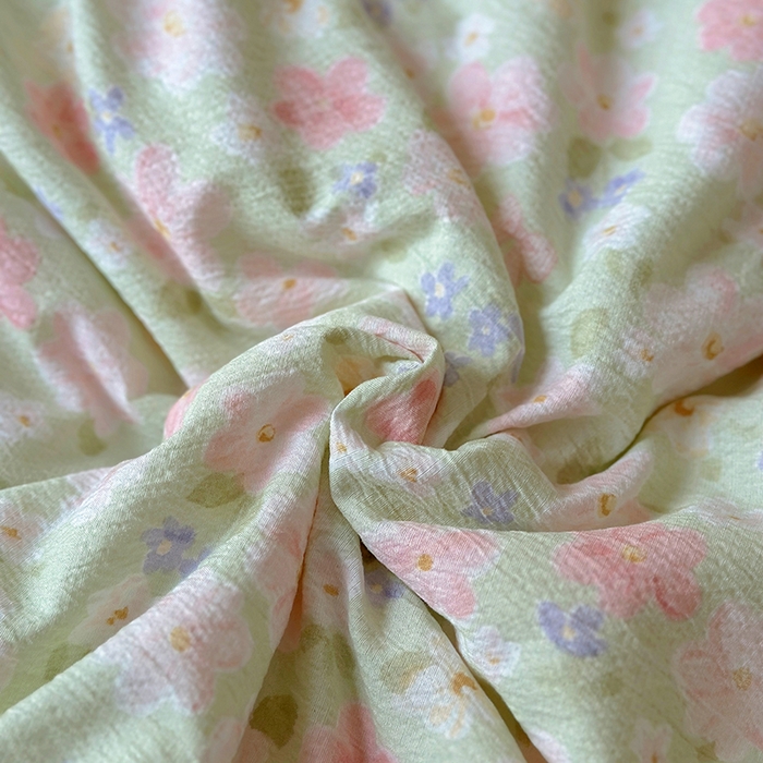 91家纺网 家纺一手货源 找家纺 仟网汇 2025新款皱皱纱花边床裙四件套多功能夏被夏凉被空调被四件套四季通用 半夏