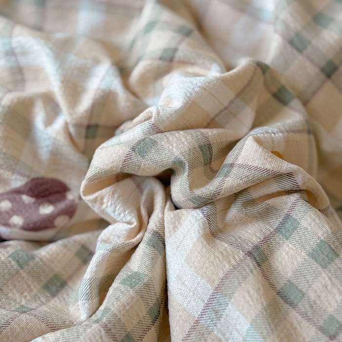 91家纺网 家纺一手货源 找家纺 仟网汇 2025新款皱皱纱花边床裙四件套多功能夏被夏凉被空调被四件套四季通用 可可甜心