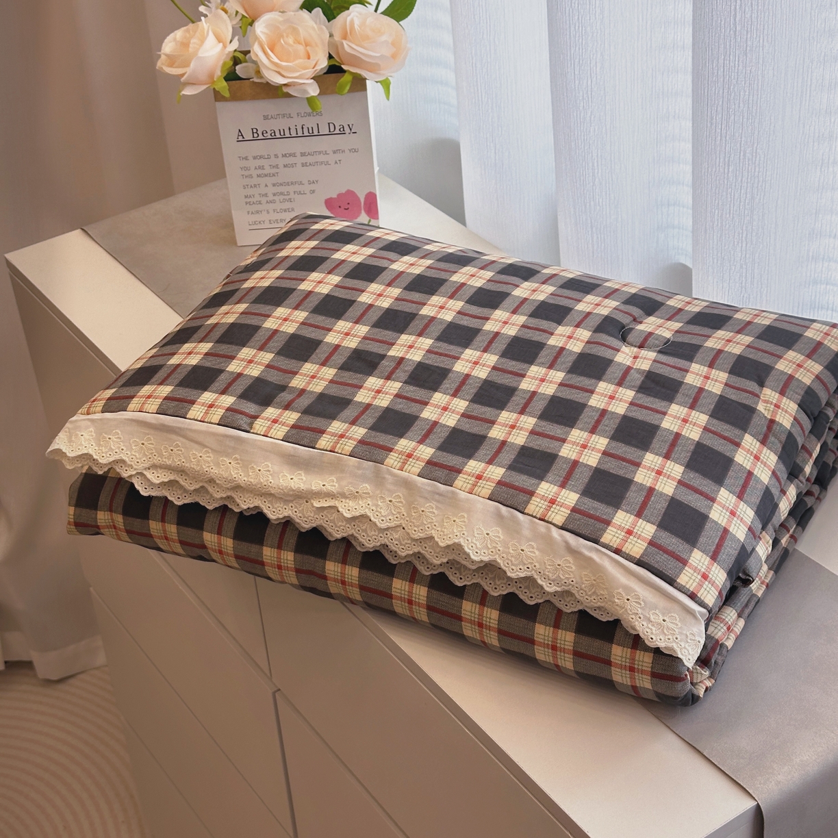 91家纺网 家纺一手货源 找家纺 （总）黛馨 2025春夏新款全棉纯棉A类双层纱工艺款夏被夏凉被空调被四件套蕾丝款