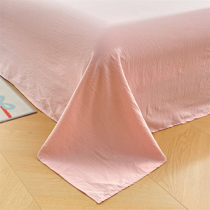 91家纺网 家纺一手货源 找家纺 梦舒羽 2025新款皱皱双层纱花边夏被夏凉被三件套薄被芯宿舍空调被 四件套 倾城之恋