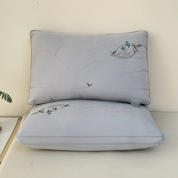 91家纺网 家纺一手货源 找家纺 宇诺家纺 2025新款亲肤纯色茶韵枕枕头枕芯 灰色