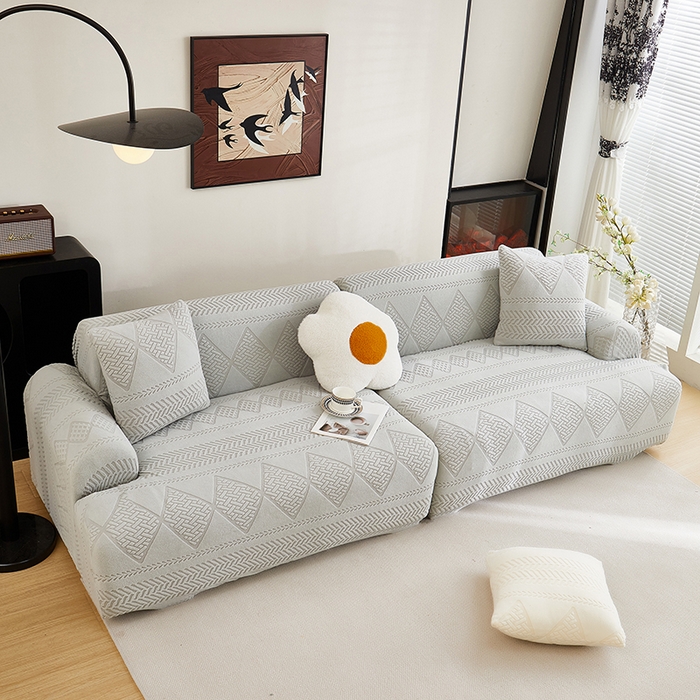 丝绮鹿 2025新款菲亚沙发套（直排松紧款） 浅灰