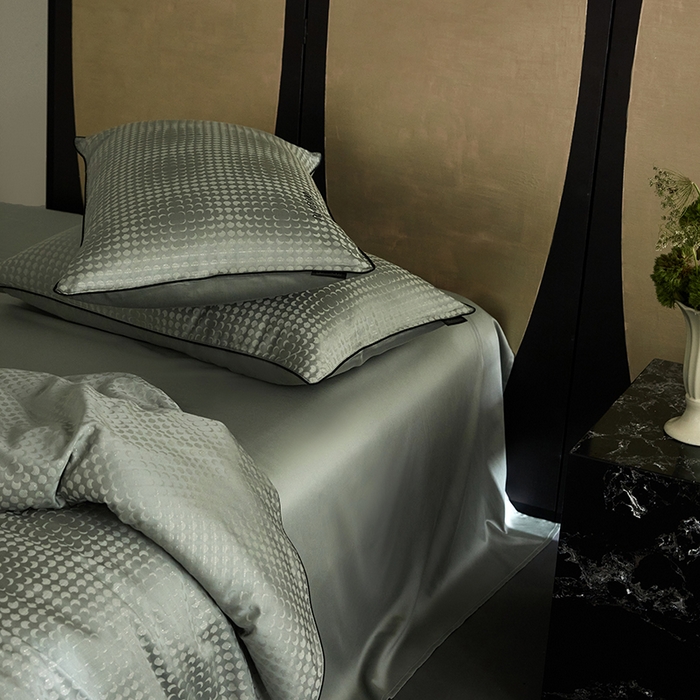 91家纺网 家纺一手货源 找家纺 （总）群鹿蚕丝羽绒馆 2025新款天丝棉提花银线刺绣嵌条麻绳工艺-铂金简奢款四件套