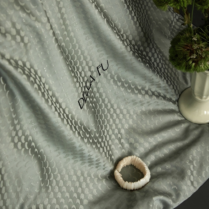 91家纺网 家纺一手货源 找家纺 （总）群鹿蚕丝羽绒馆 2025新款天丝棉提花银线刺绣嵌条麻绳工艺-铂金简奢款四件套