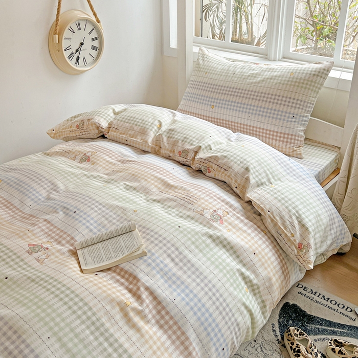 耀悦家纺 2025新款学生宿舍纯棉三件套全棉四件套被套床单枕套床笠学生季 小骑士