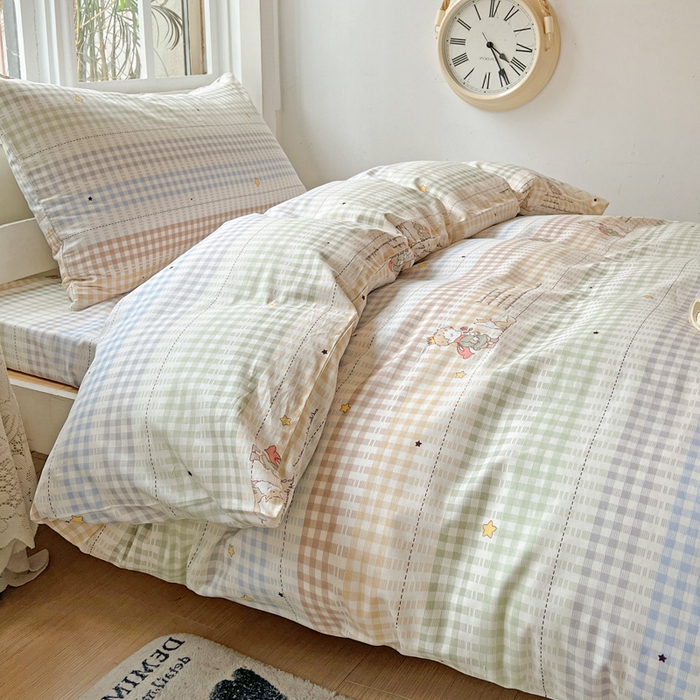 91家纺网 家纺一手货源 找家纺 耀悦家纺 2025新款学生宿舍纯棉三件套全棉四件套被套床单枕套床笠学生季 小骑士